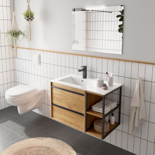 Ensemble Meuble et Lavabo Attila 85 Oak Africa à droite