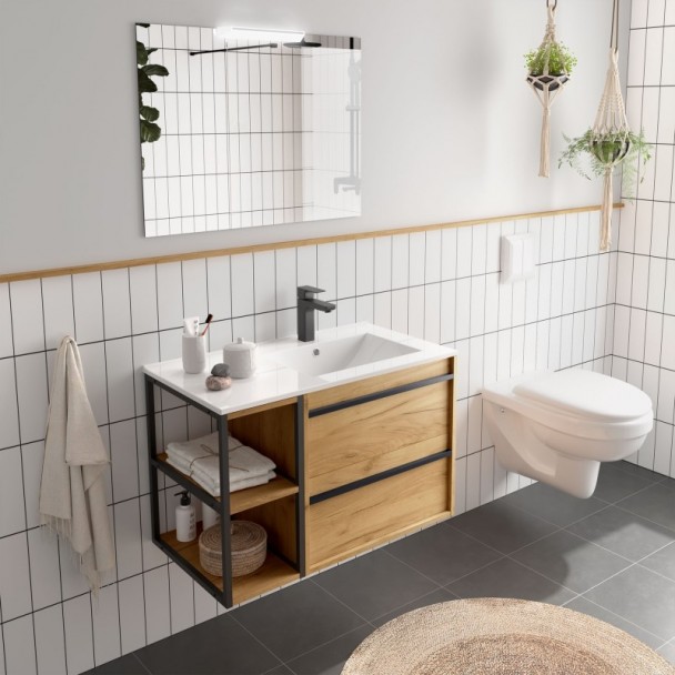 Ensemble Meuble et Lavabo Attila 85 Oak Africa Gauche